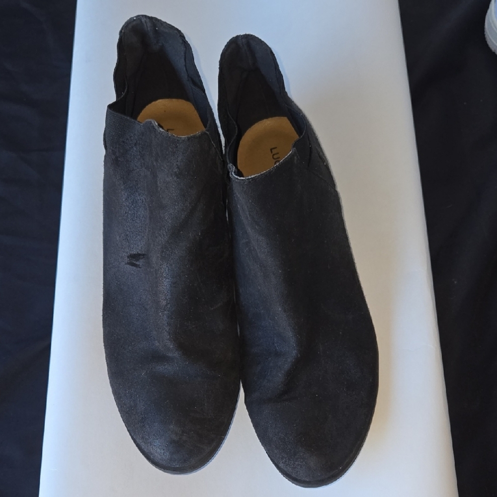 Lucky Brand Black Suede Booties